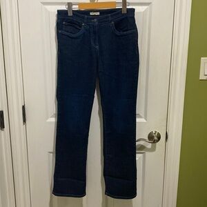 Eileen Fisher Dark Denim Mid Rise Straight Leg Women’s Jeans Size 8 Petite